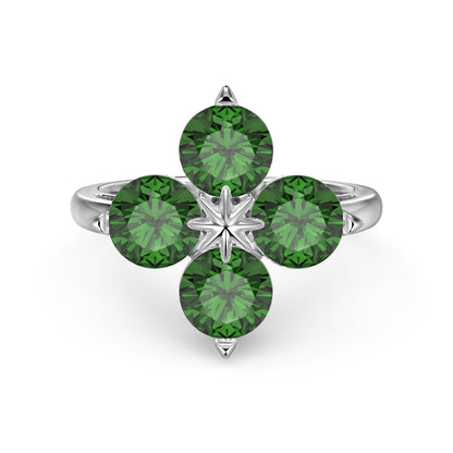 [Lumi Jewellery]Four-Leaf Clover Eight-Pointed Star Ring