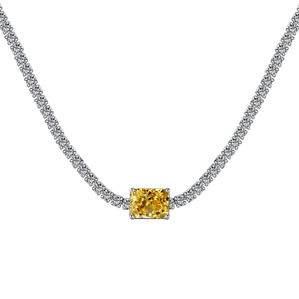 [Lumi Jewellery]2.0 carat Ornate Emerald Cut Necklace