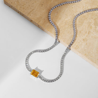 [Lumi Jewellery]2.0 carat Ornate Emerald Cut Necklace