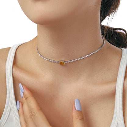 [Lumi Jewellery]2.0 carat Ornate Emerald Cut Necklace