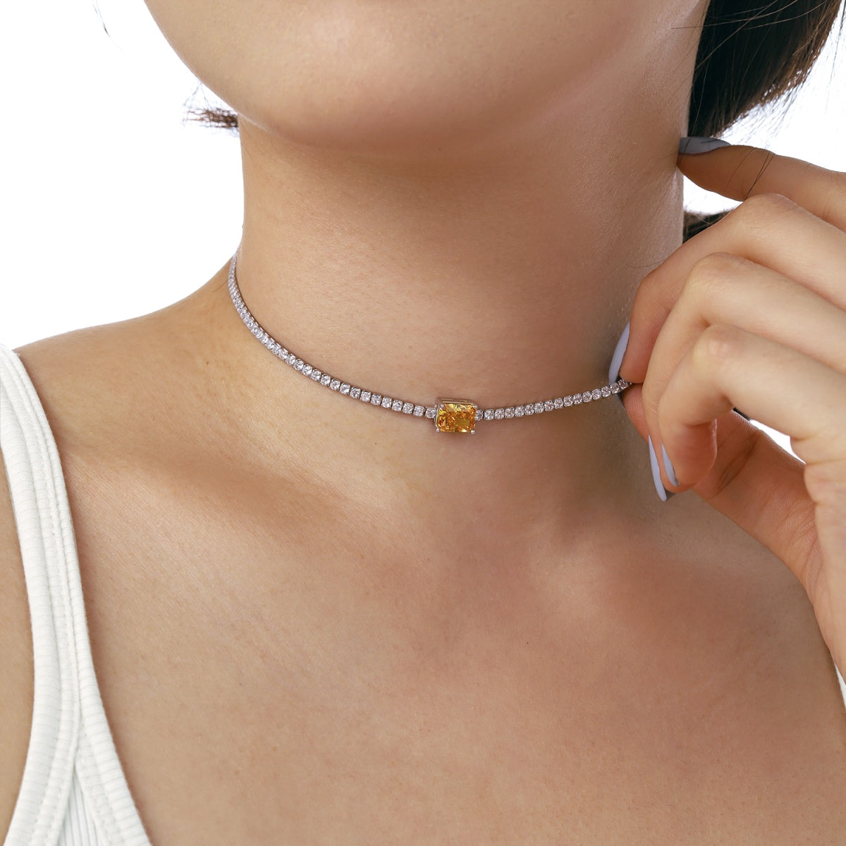 [Lumi Jewellery]2.0 carat Ornate Emerald Cut Necklace