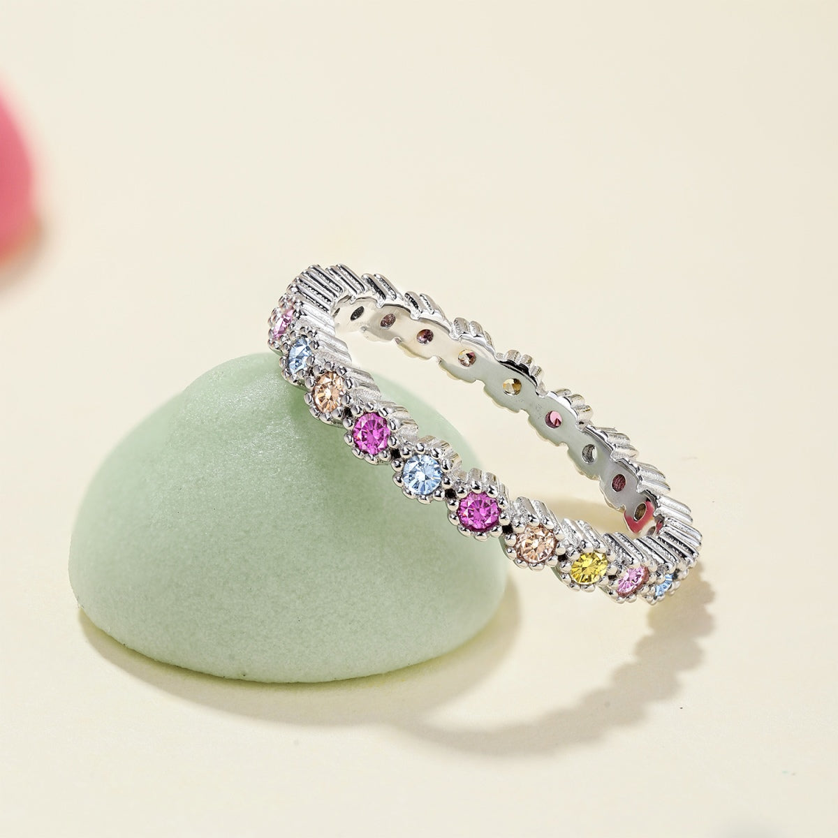 [Lumi Jewellery]Unique Scintillating Round Cut Daily Ring