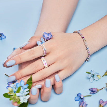 [Lumi Jewellery]Dainty Kaleidoscopic Emerald Cut Daily Ring