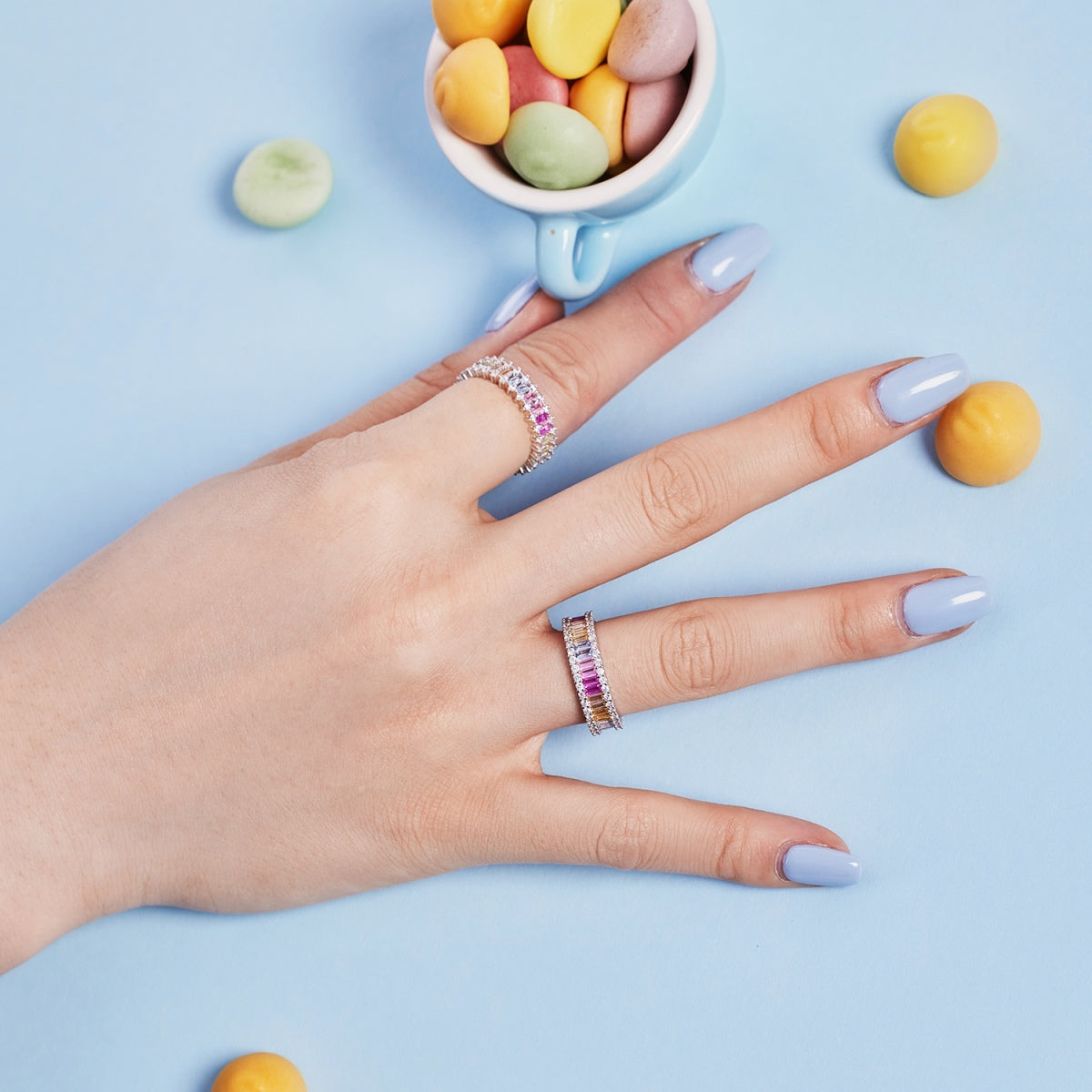 [Lumi Jewellery]Dainty Kaleidoscopic Emerald Cut Daily Ring