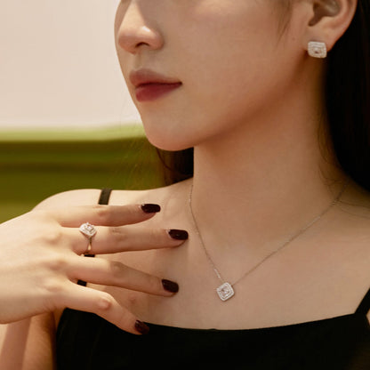 [Lumi Jewellery]Sparkling Asscher Cut Necklace