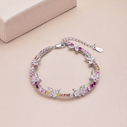 [Lumi Jewellery]Ornate Colorful Butterfly Shape Round Cut Daily Bracelet