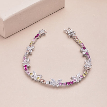[Lumi Jewellery]Ornate Colorful Butterfly Shape Round Cut Daily Bracelet