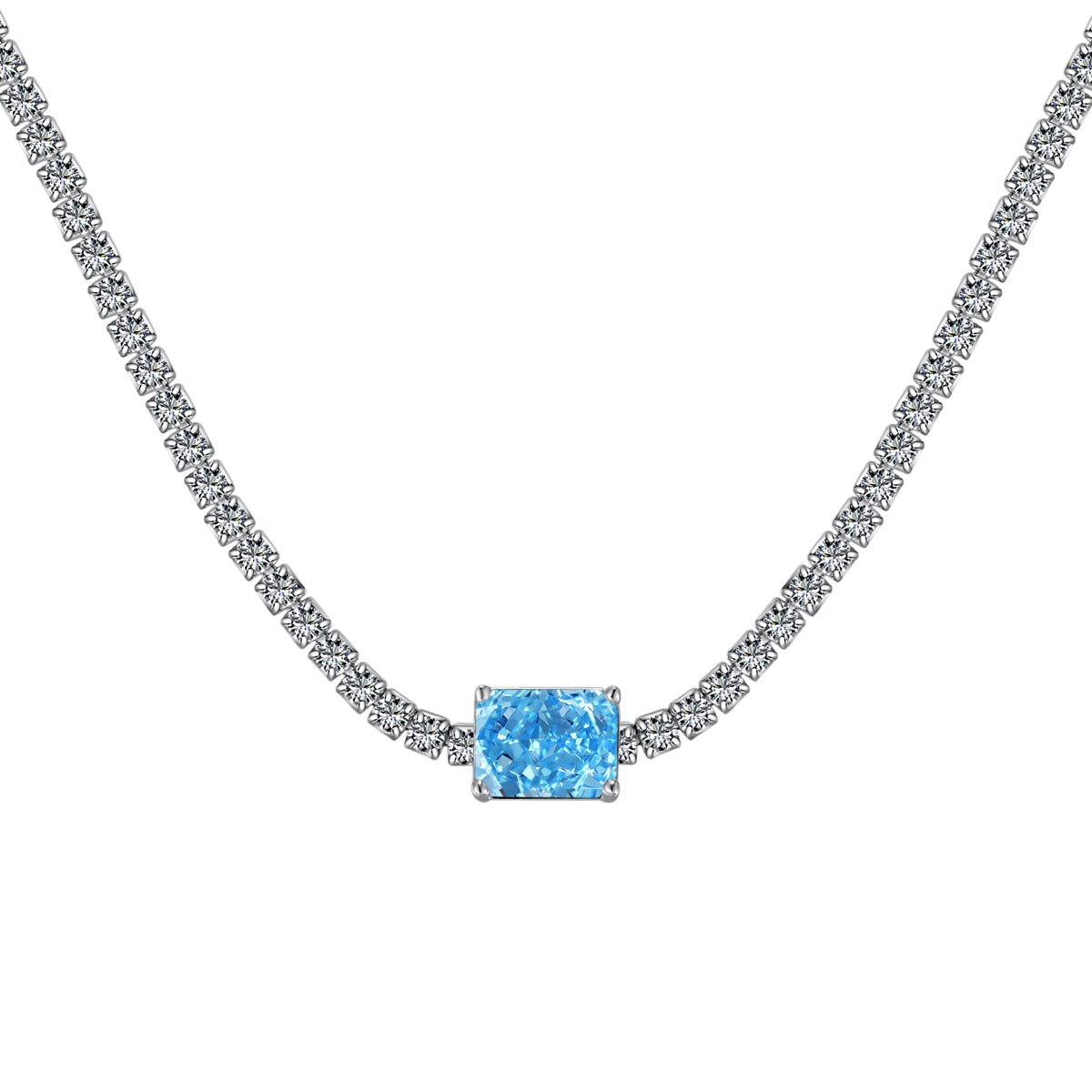 [Lumi Jewellery]2.0 carat Ornate Emerald Cut Necklace