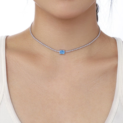 [Lumi Jewellery]2.0 carat Ornate Emerald Cut Necklace