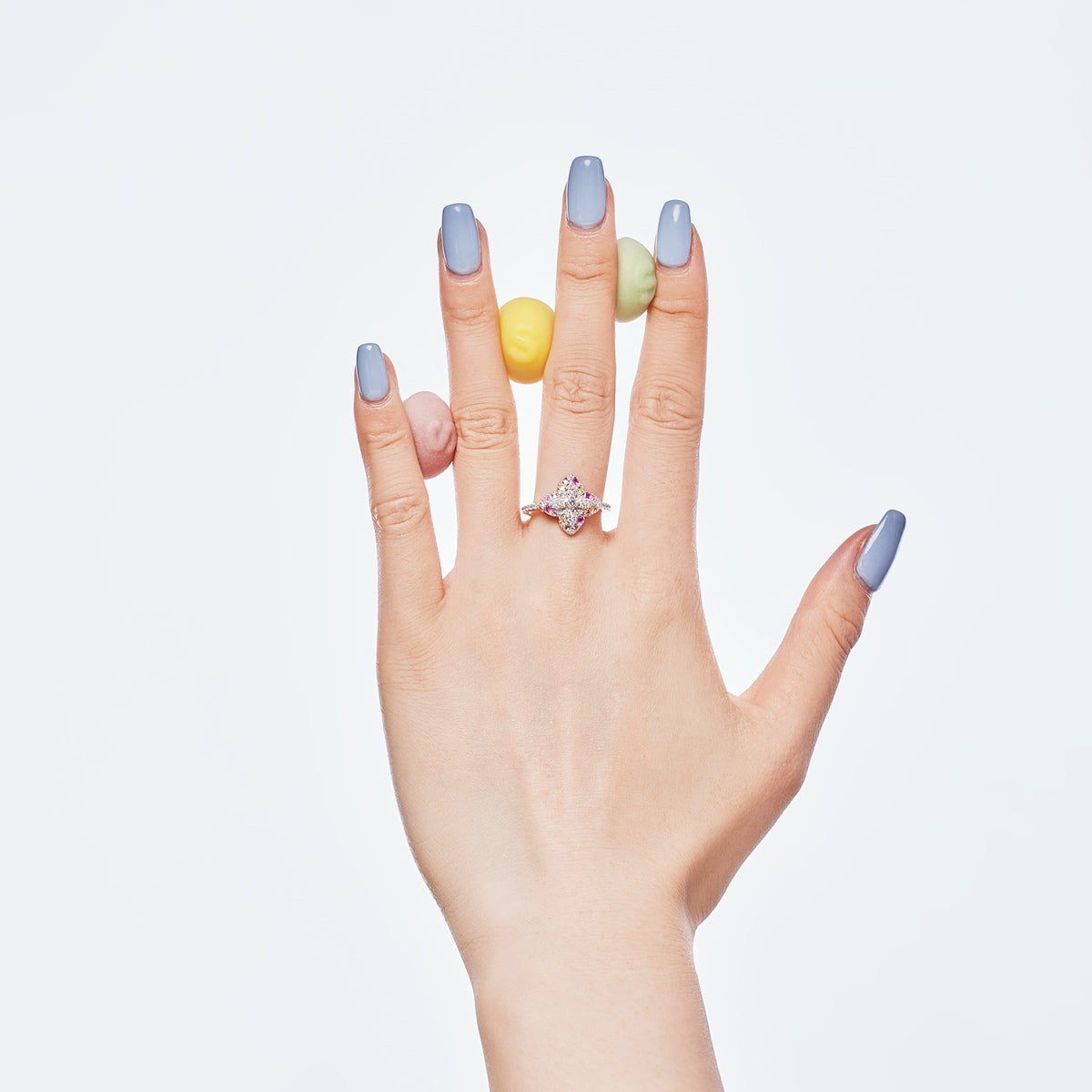 [Lumi Jewellery]Luxurious Colorful Flower Shape Banquet Ring