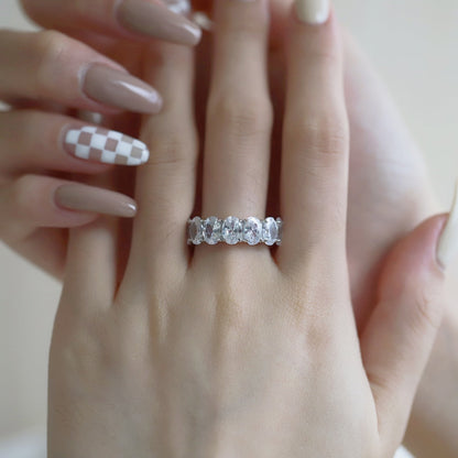 [Lumi Jewellery]Dainty Elongated Cushion Cut Tennis Ring