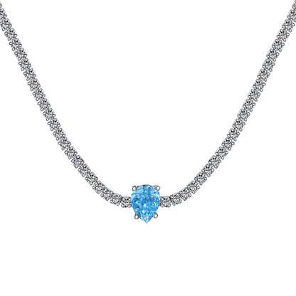 [Lumi Jewellery]1.0 carat Unique Pear Cut Tennis Necklace