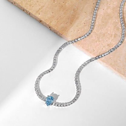 [Lumi Jewellery]1.0 carat Unique Pear Cut Tennis Necklace