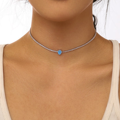[Lumi Jewellery]1.0 carat Unique Pear Cut Tennis Necklace