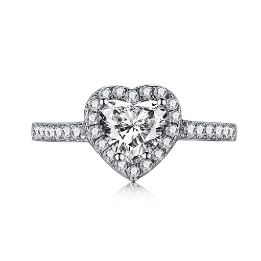 [Lumi Jewellery]Eternity Splashy Romantic Heart Shape Lover Ring