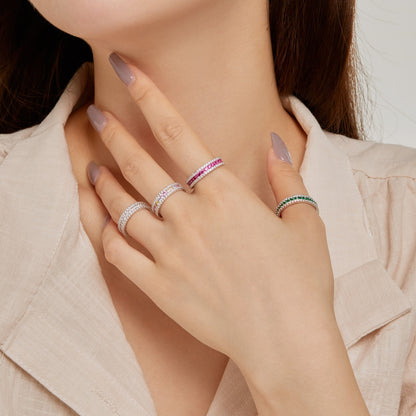 [Lumi Jewellery]Delicate Colorful Round Cut Daily Ring
