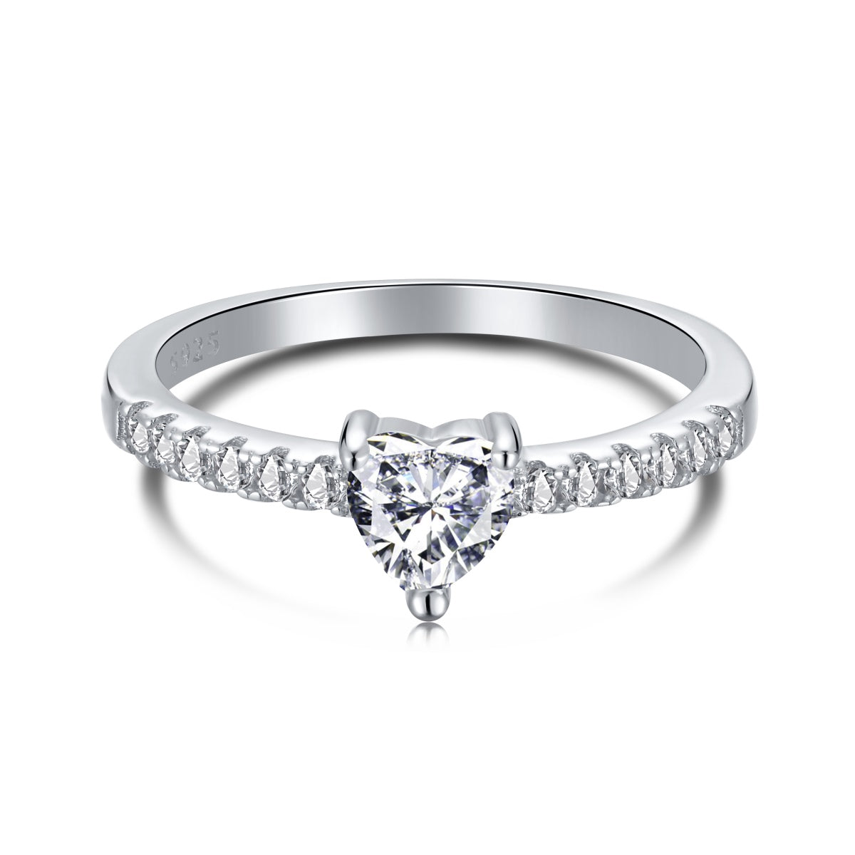 [Lumi Jewellery]0.5 Carat CaratEternity Charming Heart Shape Lover Ring