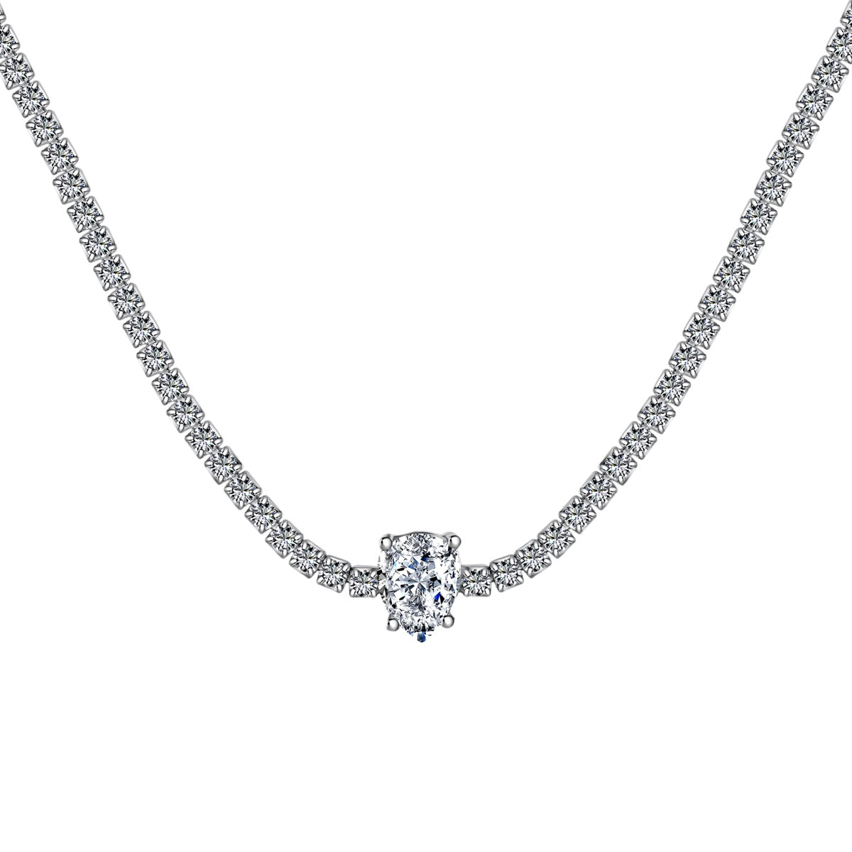 [Lumi Jewellery]1.0 carat Unique Pear Cut Tennis Necklace