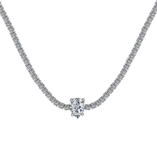 [Lumi Jewellery]1.0 carat Unique Pear Cut Tennis Necklace