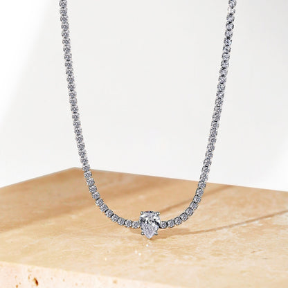 [Lumi Jewellery]1.0 carat Unique Pear Cut Tennis Necklace