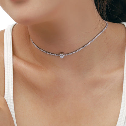 [Lumi Jewellery]1.0 carat Unique Pear Cut Tennis Necklace