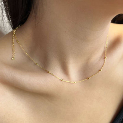 [Lumi Jewellery]Small Bead Clavicle Chain Simple Necklace
