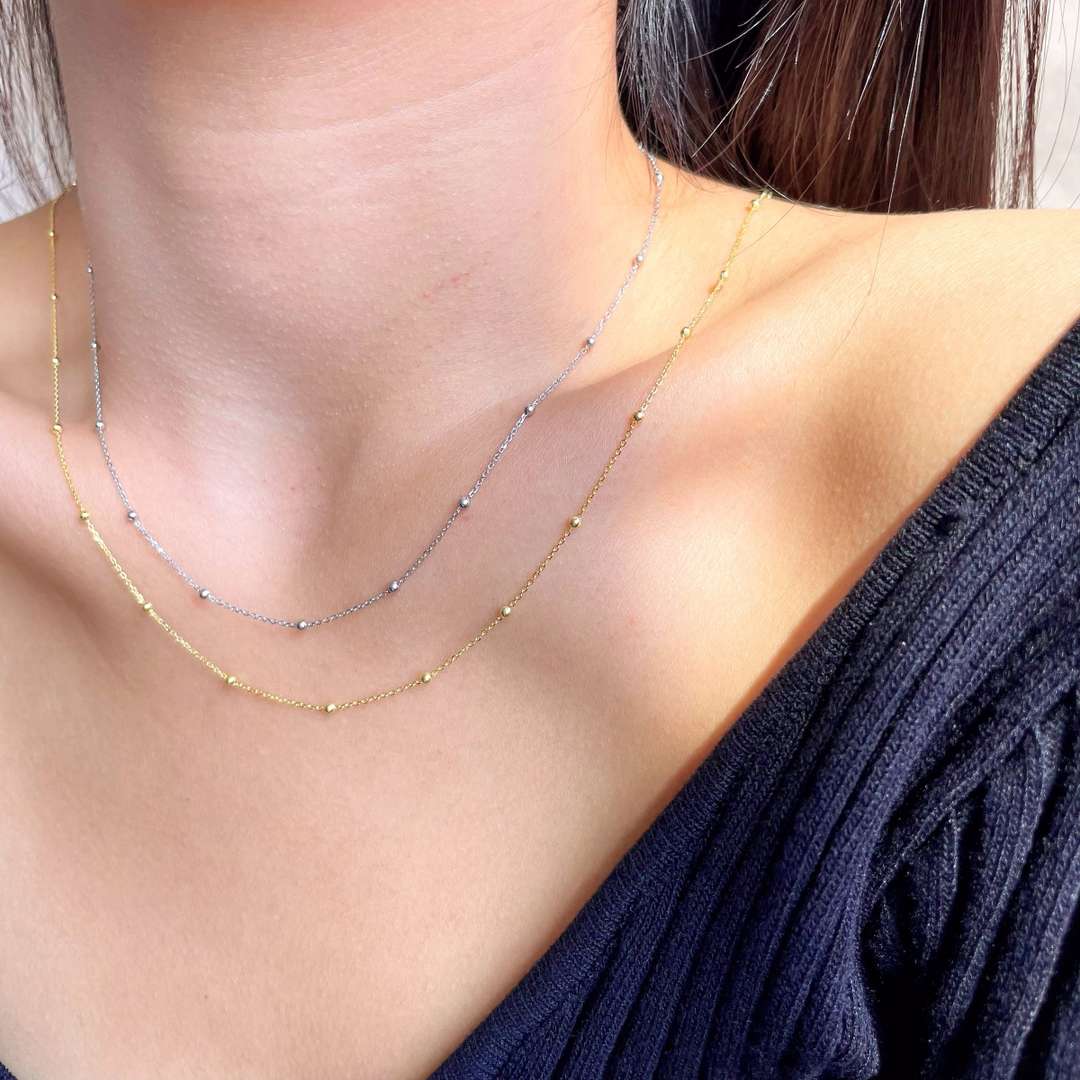[Lumi Jewellery]Small Bead Clavicle Chain Simple Necklace
