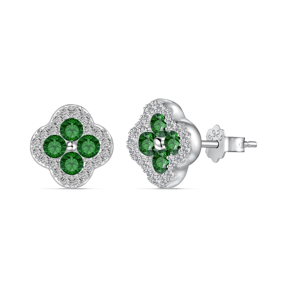 [Lumi Jewellery]Four-Leaf Clover Flower Shaped Earrings