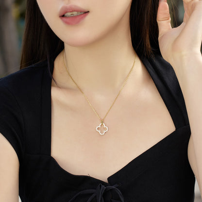 [Lumi Jewellery]Four-Leaf Clover Hollow Design Exquisite Necklace