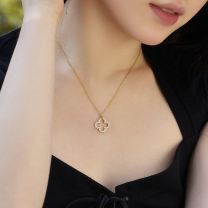 [Lumi Jewellery]Four-Leaf Clover Hollow Design Exquisite Necklace