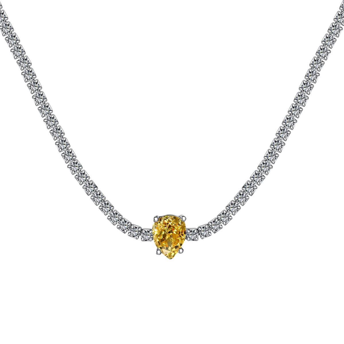 [Lumi Jewellery]1.0 carat Unique Pear Cut Tennis Necklace