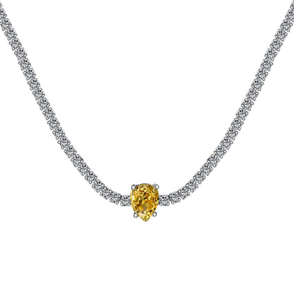 [Lumi Jewellery]1.0 carat Unique Pear Cut Tennis Necklace