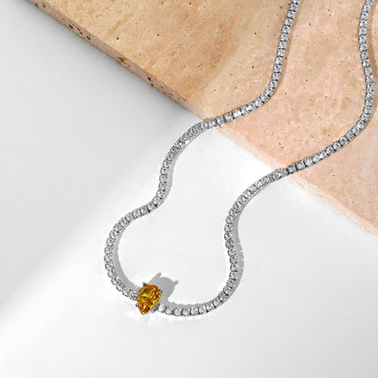 [Lumi Jewellery]1.0 carat Unique Pear Cut Tennis Necklace