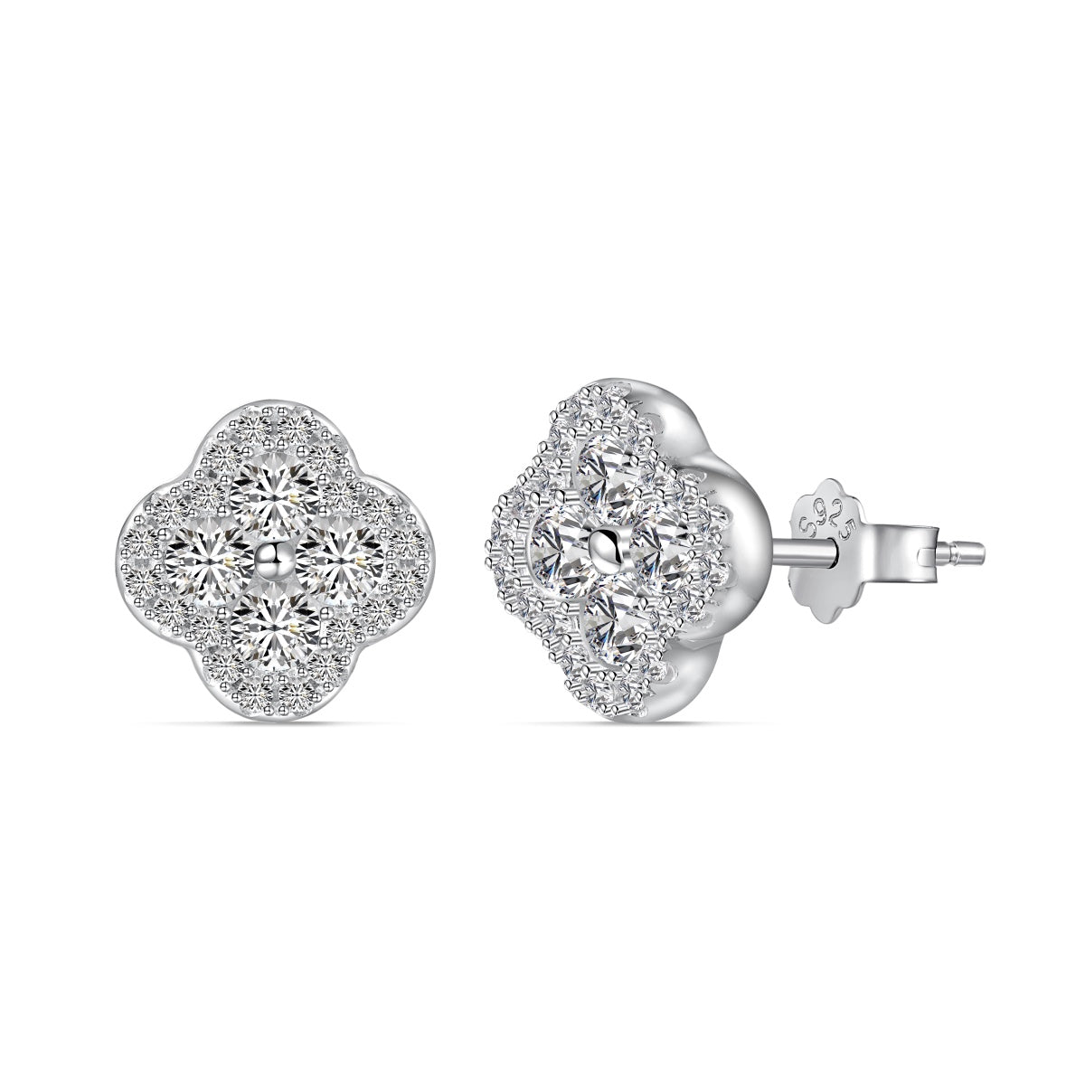 [Lumi Jewellery]Four-Leaf Clover Flower Shaped Earrings