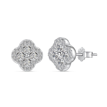 [Lumi Jewellery]Four-Leaf Clover Flower Shaped Earrings