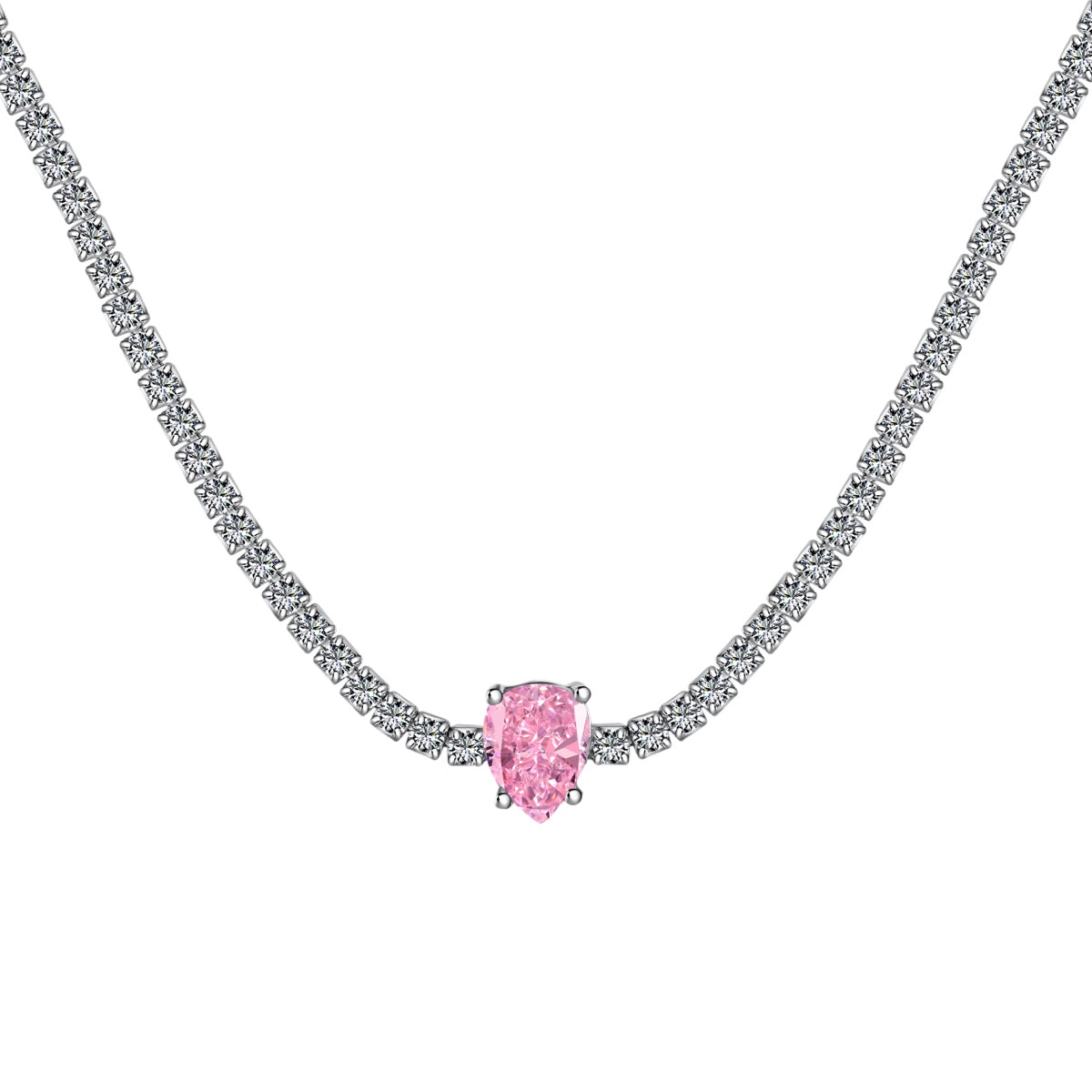 [Lumi Jewellery]1.0 carat Unique Pear Cut Tennis Necklace