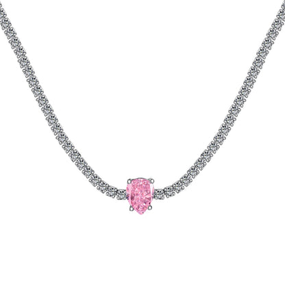 [Lumi Jewellery]1.0 carat Unique Pear Cut Tennis Necklace