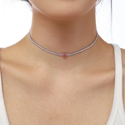 [Lumi Jewellery]1.0 carat Unique Pear Cut Tennis Necklace