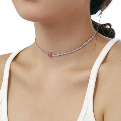 [Lumi Jewellery]1.0 carat Unique Pear Cut Tennis Necklace