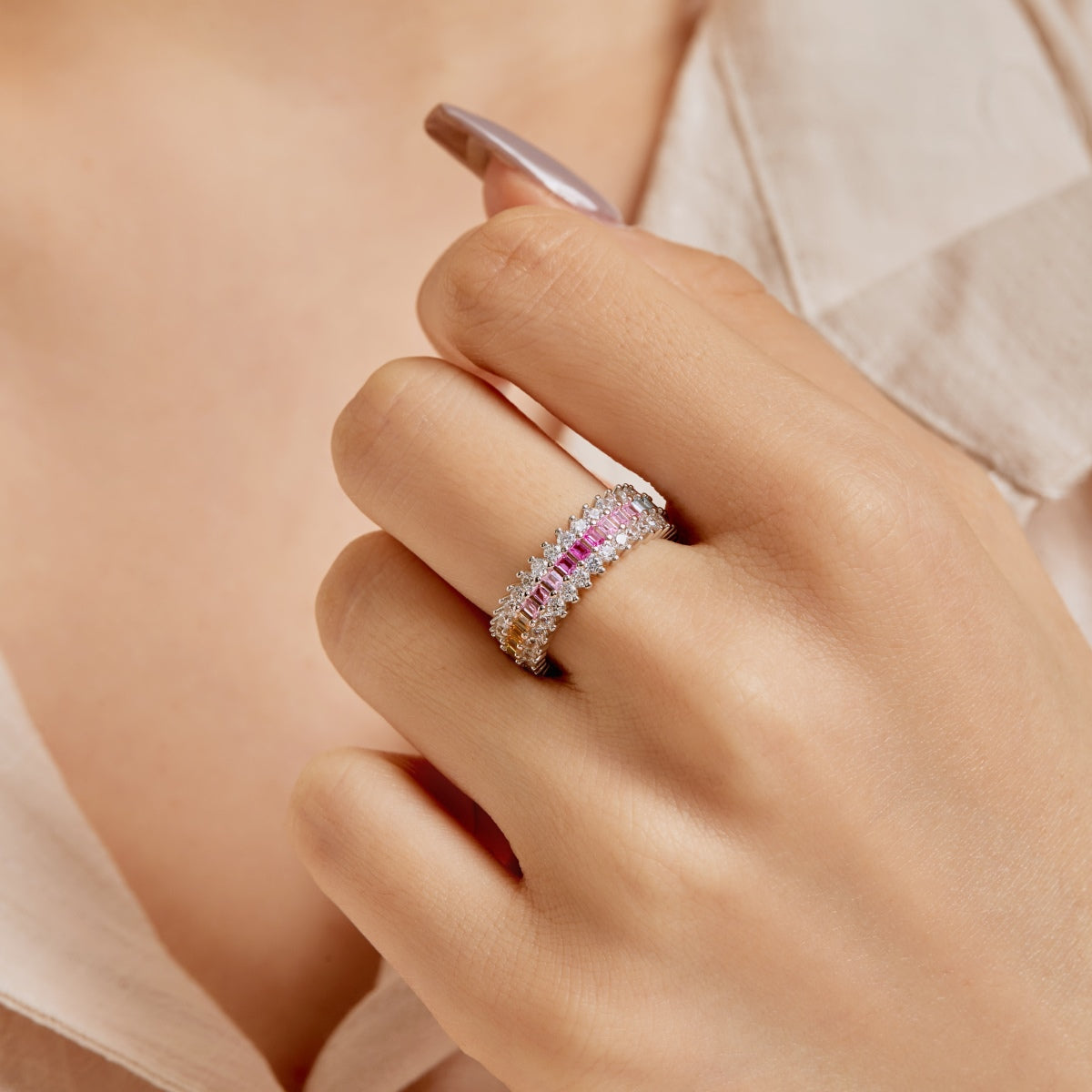 [Lumi Jewellery]Ornate Colorful Radiant Cut Daily Ring