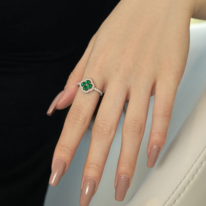 [Lumi Jewellery]Four Leaf Clover Flower Design Ring