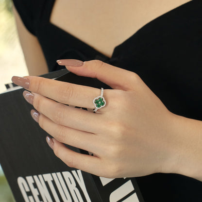 [Lumi Jewellery]Four Leaf Clover Flower Design Ring