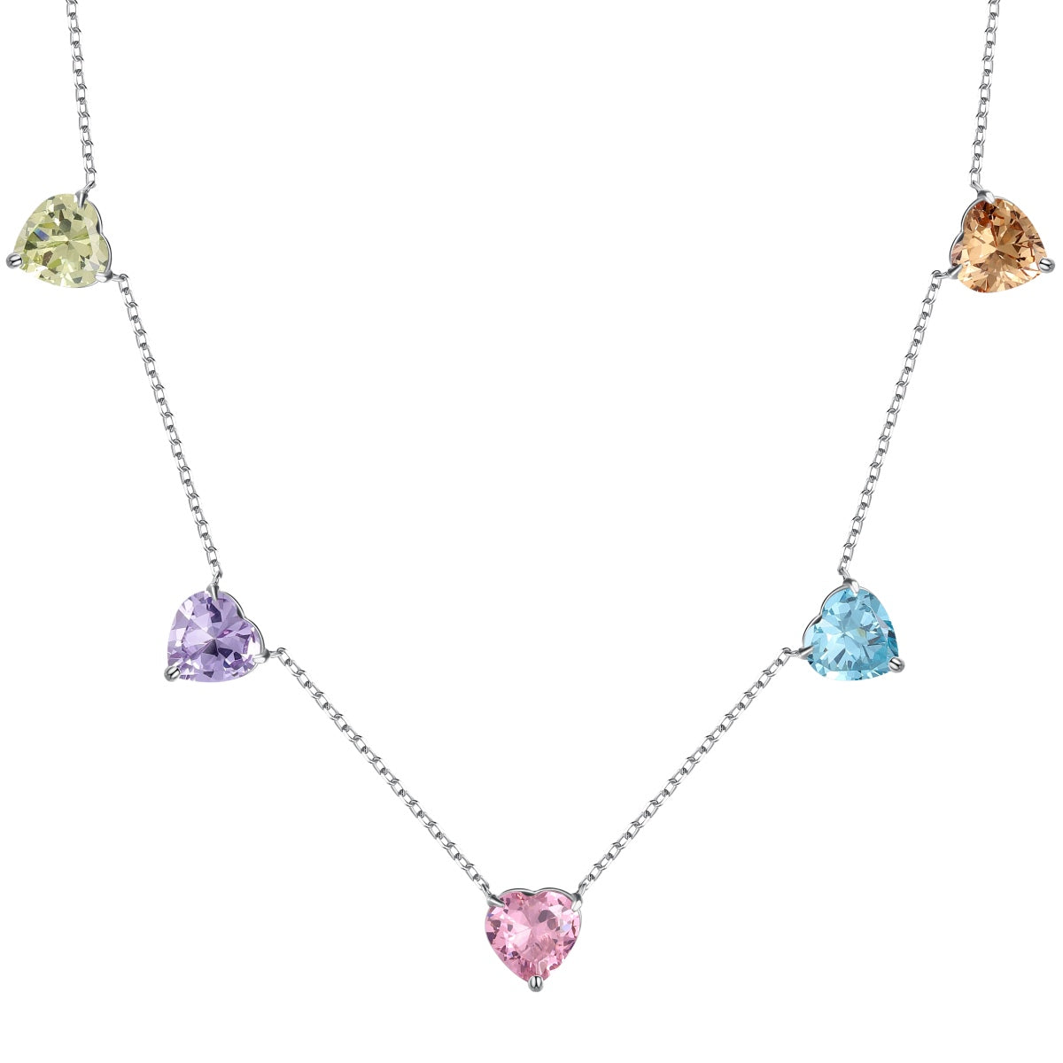 [Lumi Jewellery]Sparkling Colorful Heart Cut Necklace
