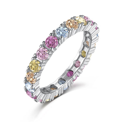 [Lumi Jewellery]Dazzling Lustrous Round Cut Tennis Ring