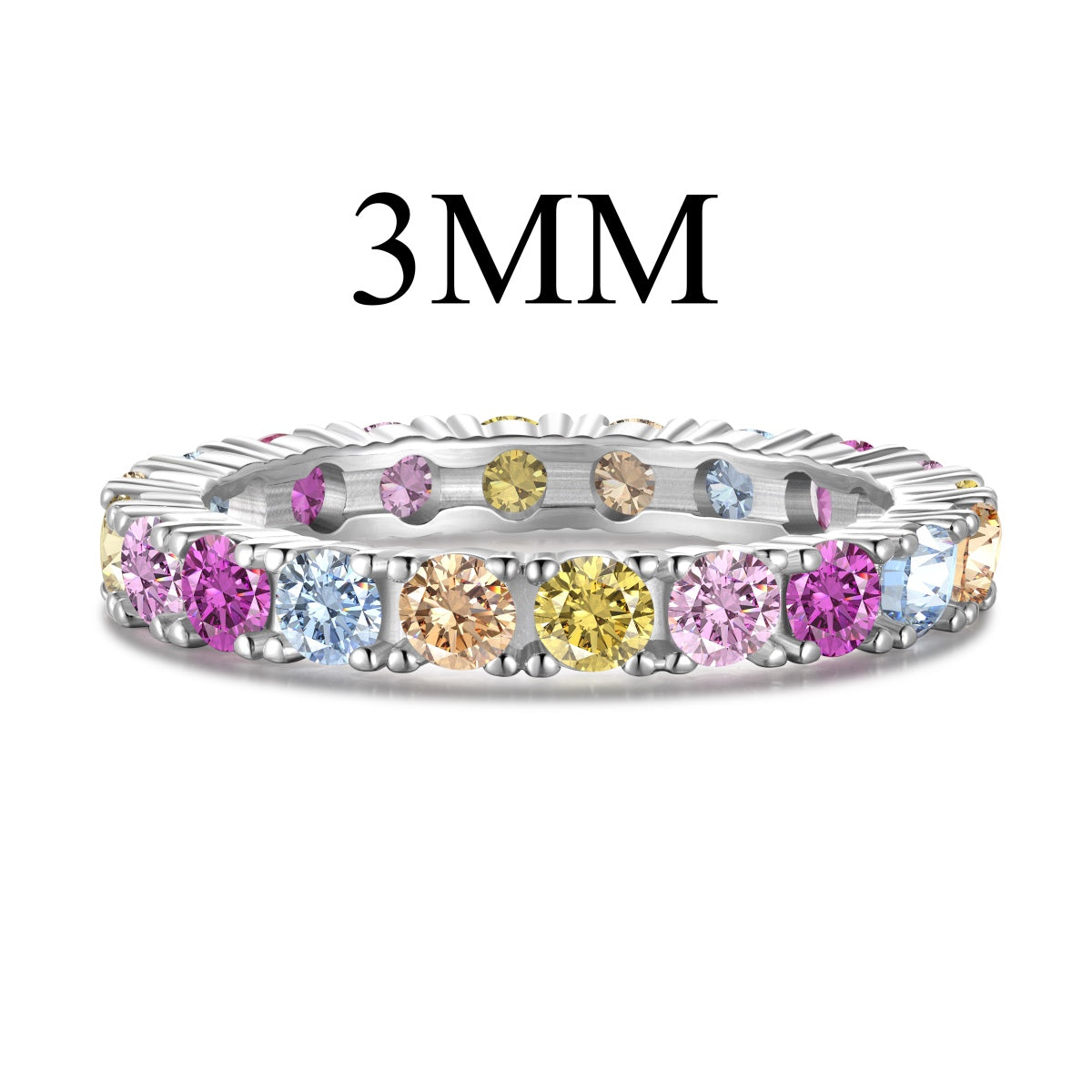 [Lumi Jewellery]Dazzling Lustrous Round Cut Tennis Ring