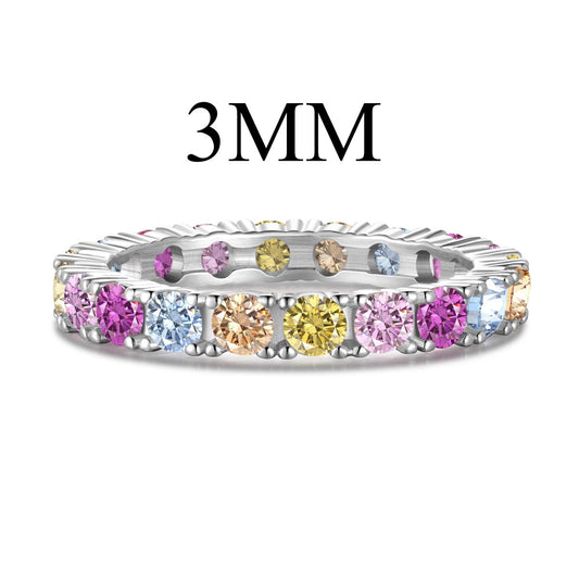 [Lumi Jewellery]Dazzling Lustrous Round Cut Tennis Ring
