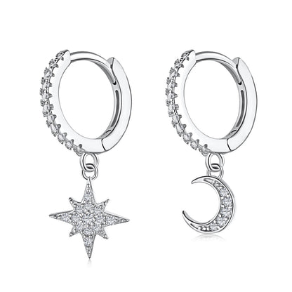 [Lumi Jewellery]Star and Moon Asymmetric Earrings