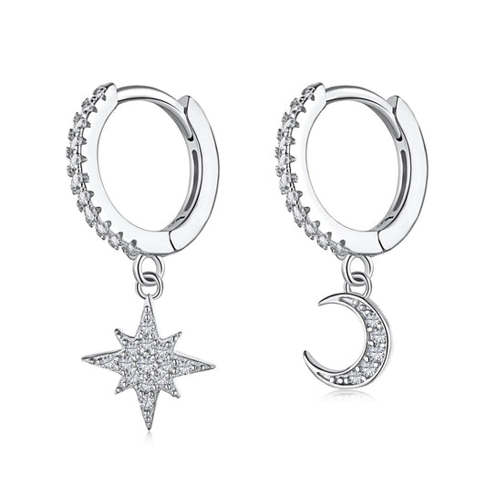 [Lumi Jewellery]Star and Moon Asymmetric Earrings
