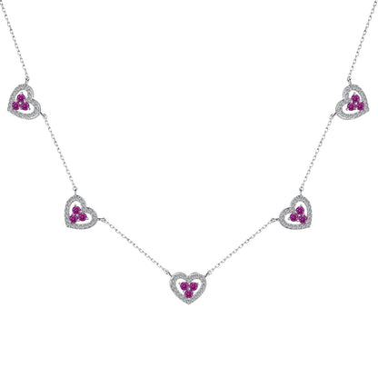 [Lumi Jewellery]Sparkling Five Heart Necklace