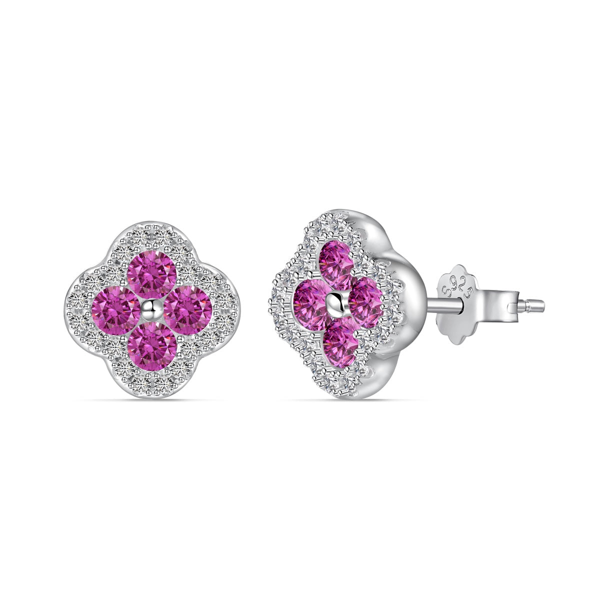[Lumi Jewellery]Four-Leaf Clover Flower Shaped Earrings